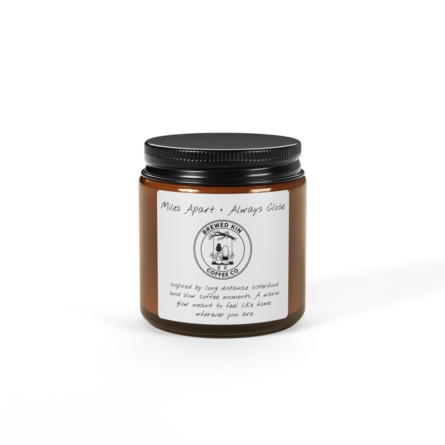 Coffee Shop Soy Candle — Brewed Kin Amber Jar (Scented)
